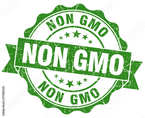 Canvas Print non gmo green grunge seal isolated on white