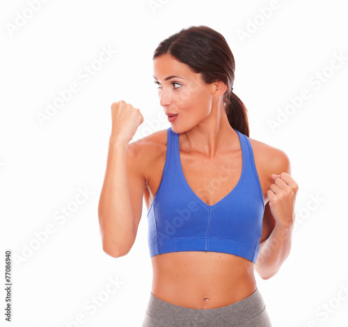 Beautiful hispanic woman in sport clothing