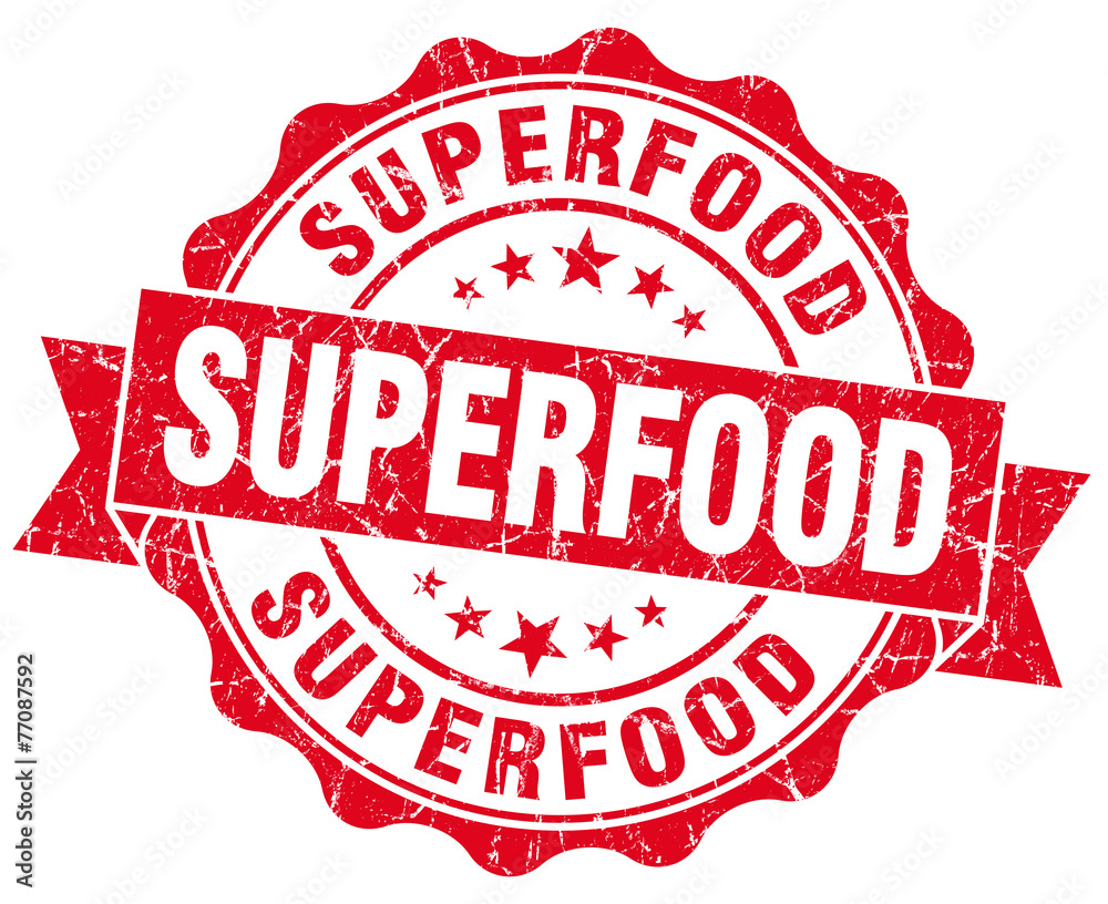 superfood red grunge seal isolated on white superfood red grunge seal isolated on white