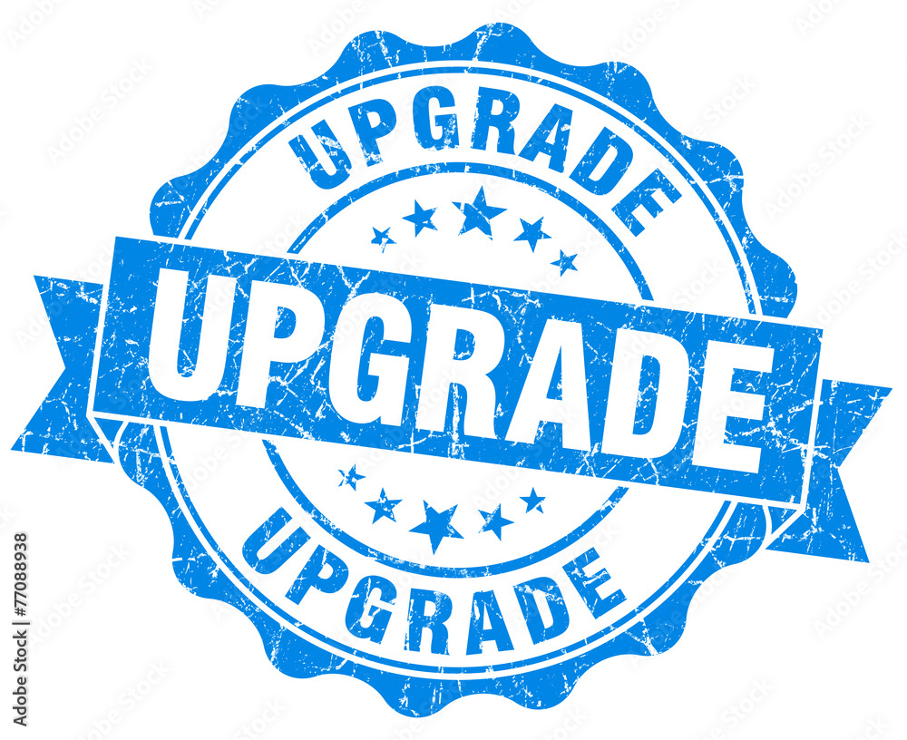 upgrade blue grunge seal isolated on white upgrade blue grunge seal isolated on white