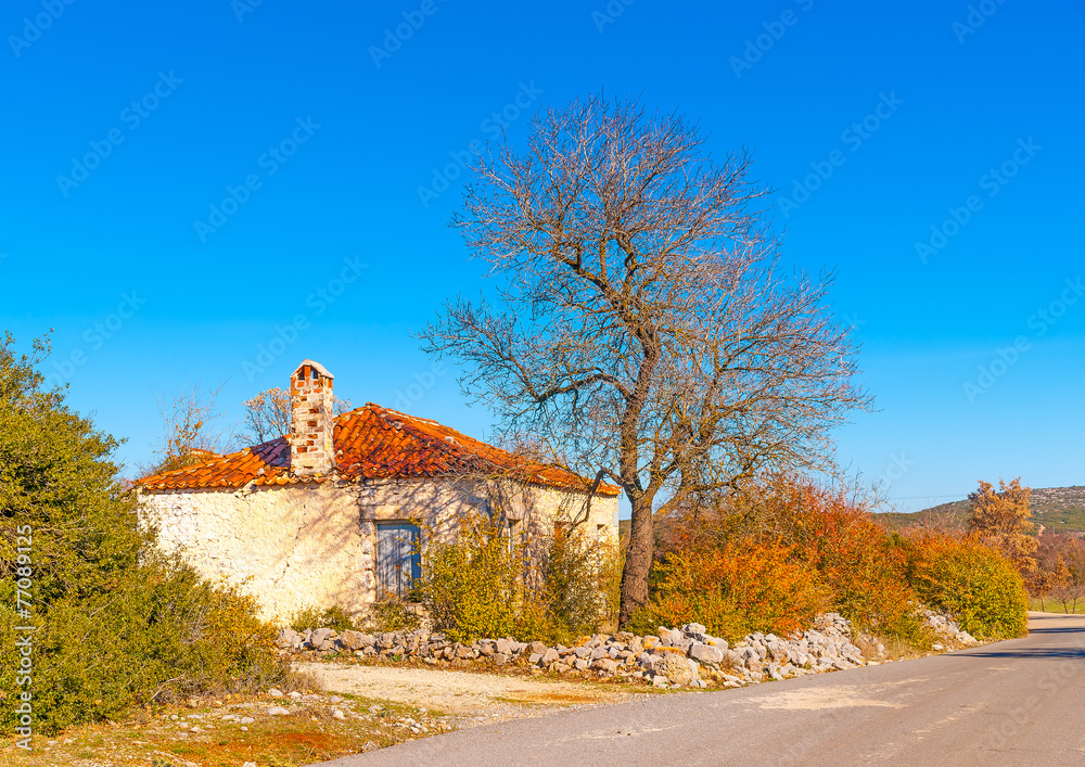beautiful old house in Peleta village in southern Greece