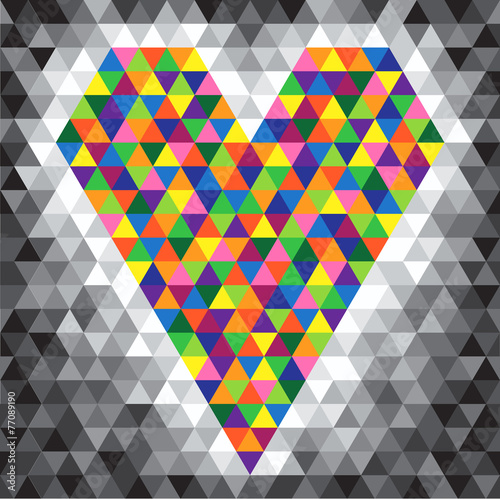 color mosaic heart - vector illustration