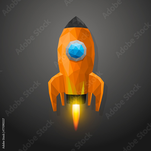 Space rocket launch 3d polygon