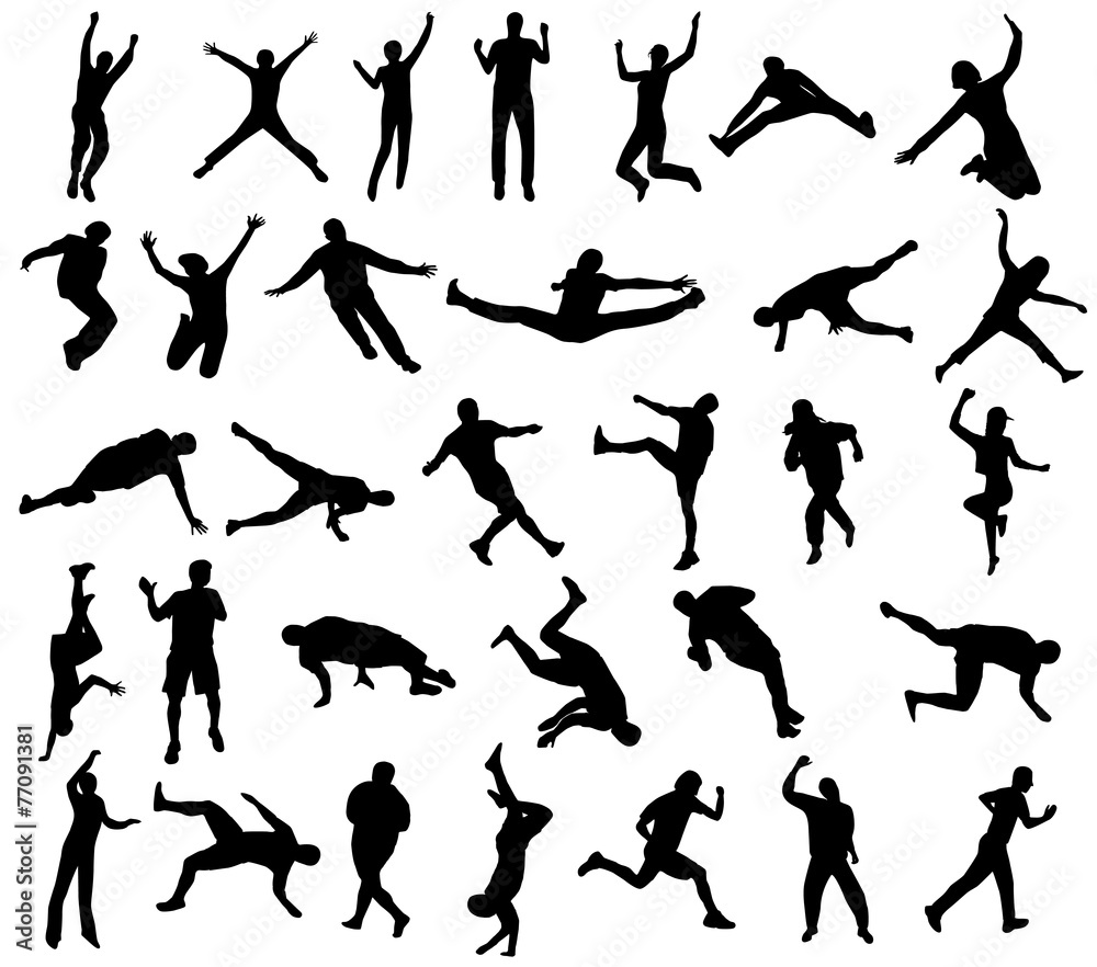 Illustration of people jumping