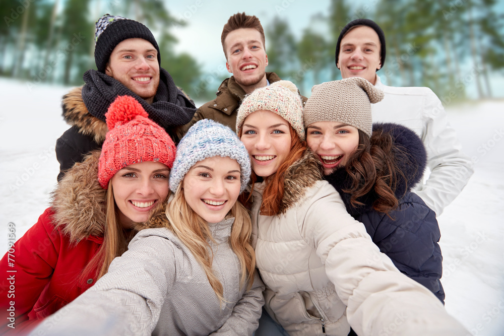 group of smiling friends taking selfie outdoors group of smiling friends taking selfie outdoors