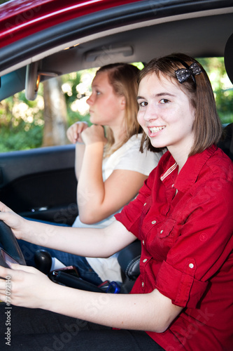 Teenage Girls Driving a Car © Lisa F. Young