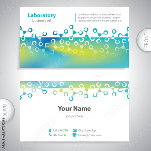 business card - science and research - molecular structure