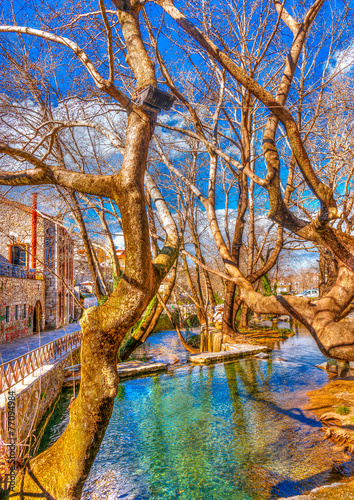 pictorial view of Krya in Livadeia town in central Greece. HDR photo