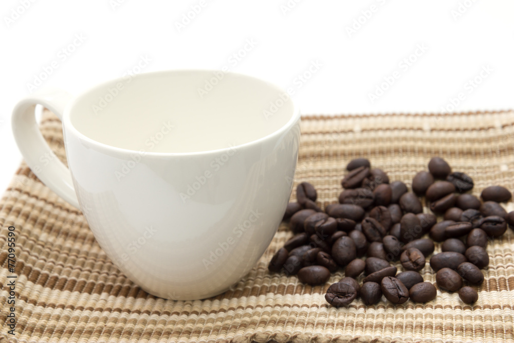 Coffee cup with coffee beans Coffee cup with coffee beans