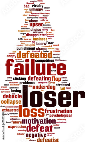 Loser word cloud concept. Vector illustration
