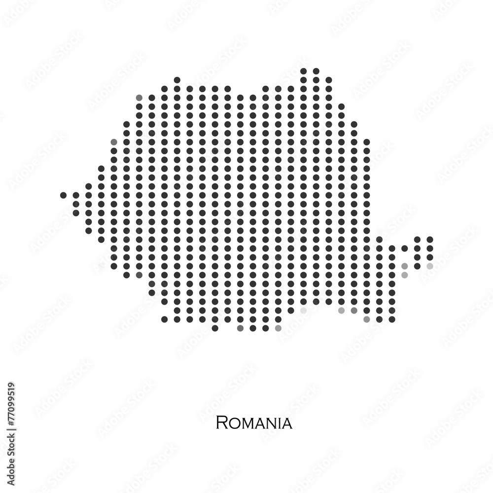 Dotted map of Romania  for your design