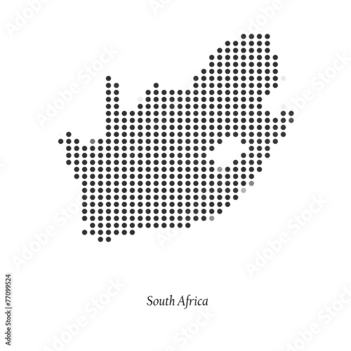 Dotted map of south South Africa for your design