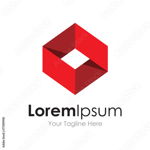 Red ribbon symbol sophisticated business element icon logo