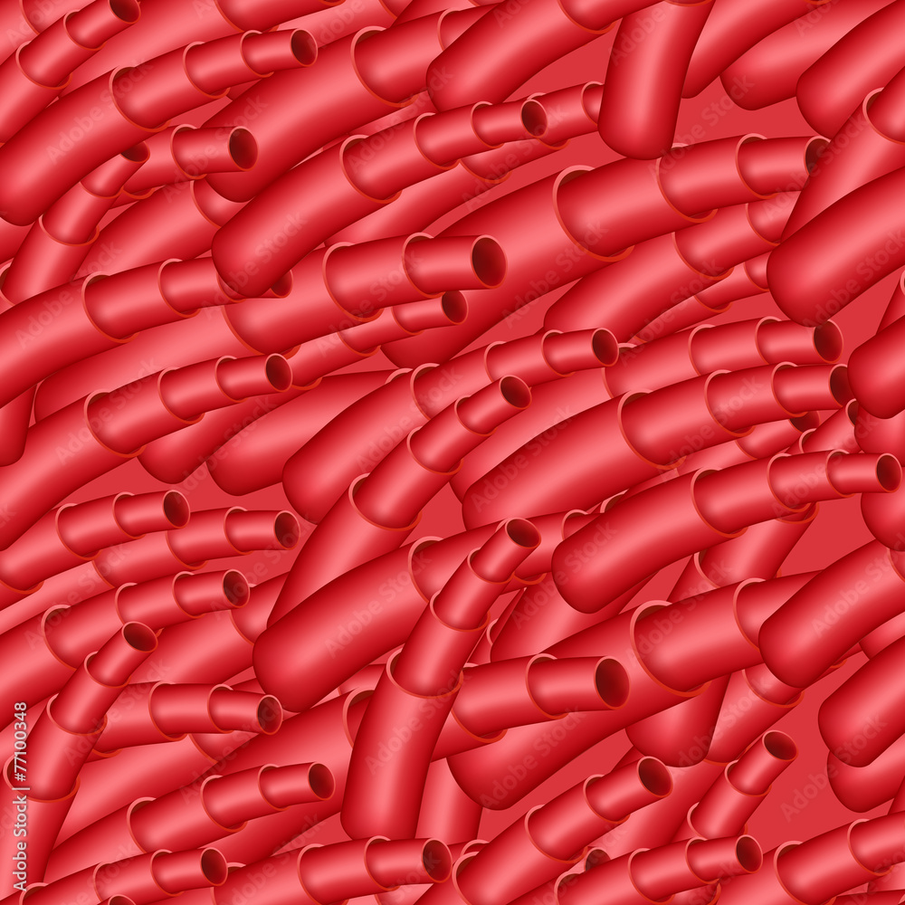 Obraz premium Seamlessly tubing background with red vascular elements