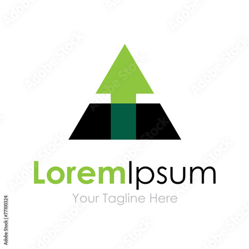 Green triangle arrow up bussiness element icon logo