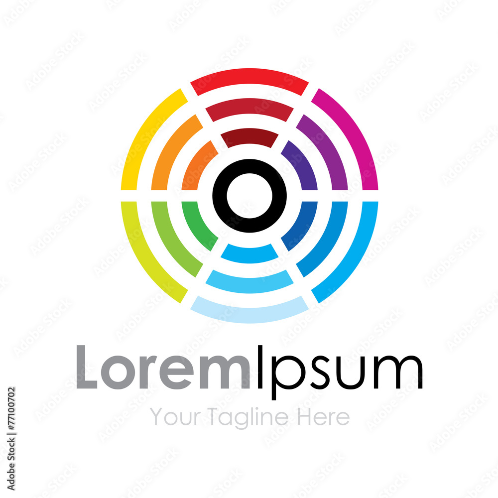 Center rainbow color circles element icons business logo Center rainbow color circles element icons business logo