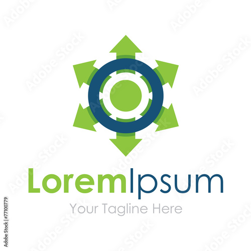 Business green arrow expand circle element icons business logo