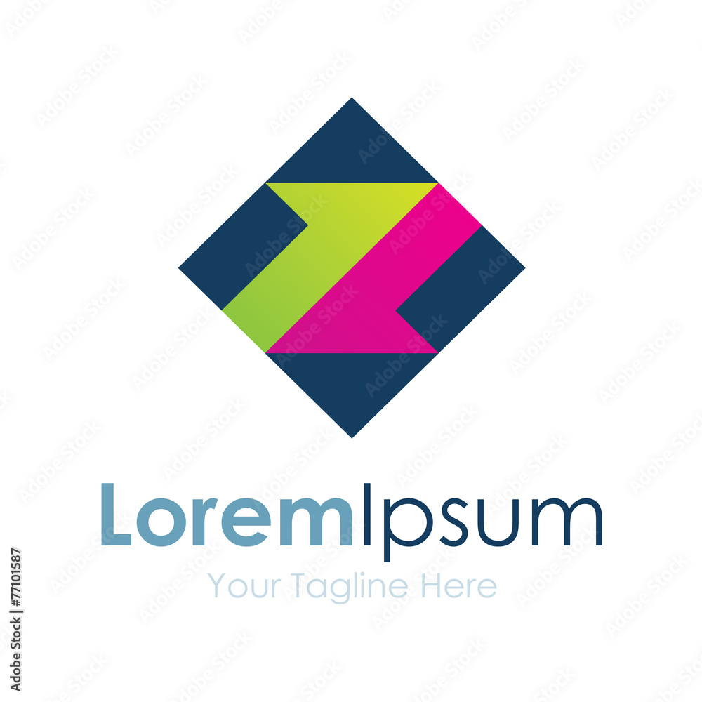 Fototapeta premium Progress arrow green and purple graphic design logo icon