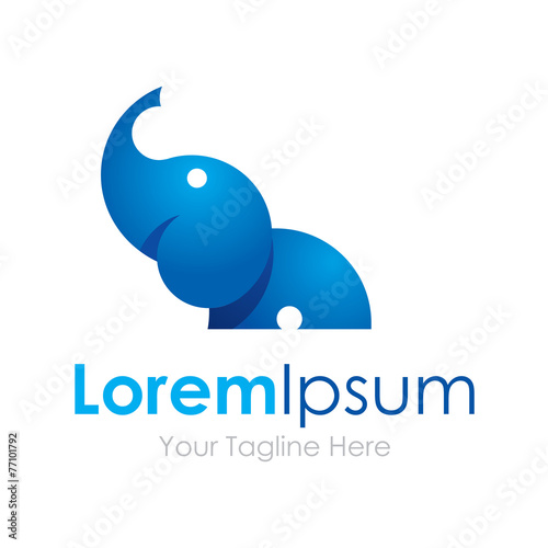 Blue elephant good luck graphic design logo icon