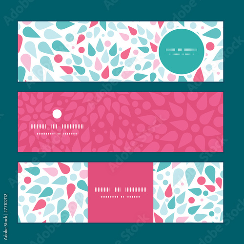 Vector abstract colorful drops horizontal banners set pattern