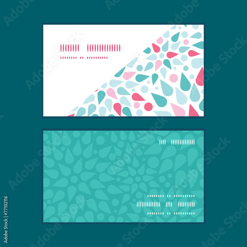 Vector abstract colorful drops horizontal corner frame pattern