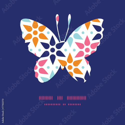 Vector abstract colorful stars butterfly silhouette pattern
