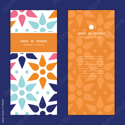 Vector abstract colorful stars vertical frame pattern invitation