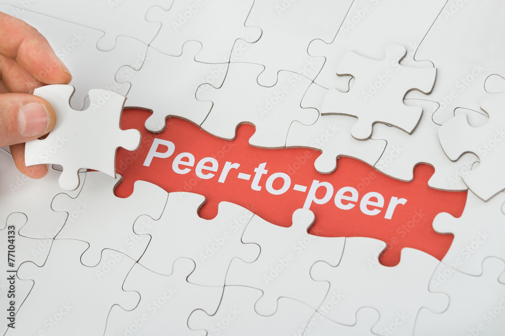 Peer-to-peer Text Under White Jig Saw Puzzle Peer-to-peer Text Under White Jig Saw Puzzle
