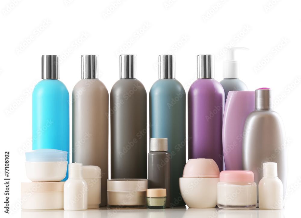Cosmetic bottles isolated on white background Cosmetic bottles isolated on white background
