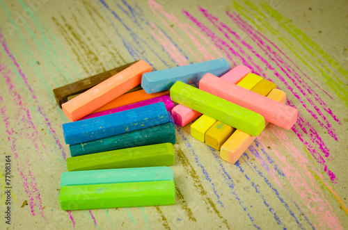 Colorful chalk pastels - arts, education