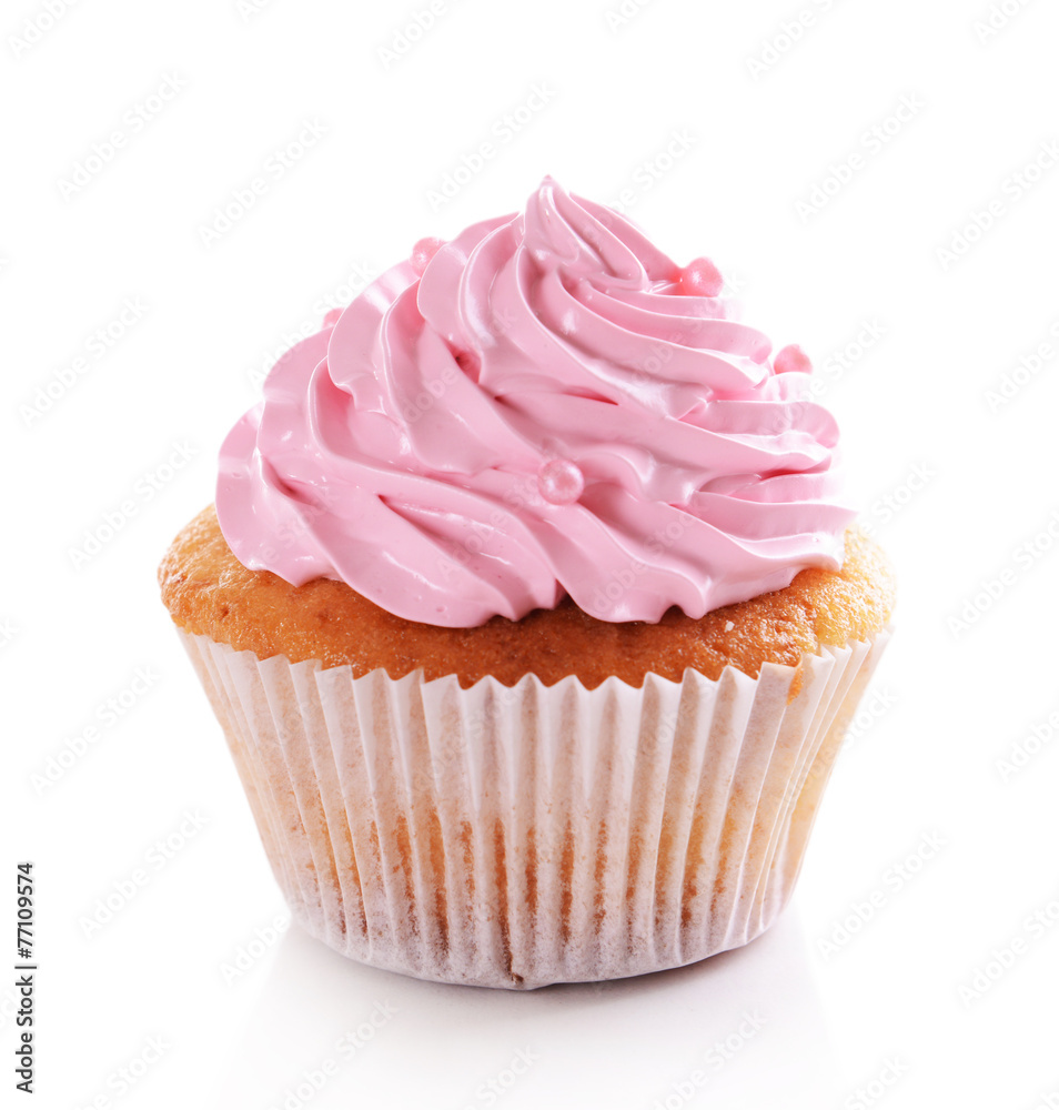 Delicious cupcake isolated on white Delicious cupcake isolated on white