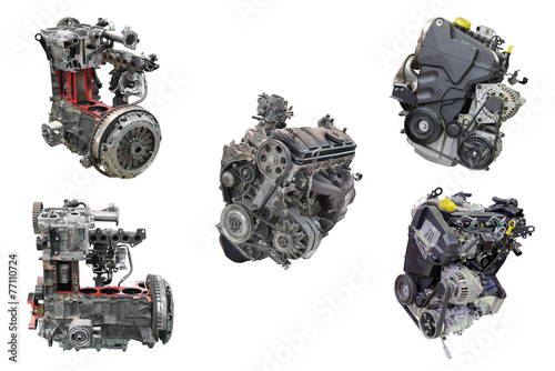 car engines isolated on white background