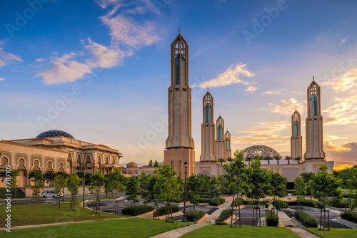 Islamic Architecture Mosque at Sunset photo