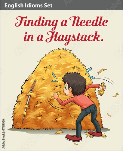 A boy finding a needle