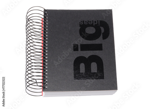 Big Black spiral notebook isolated on white background