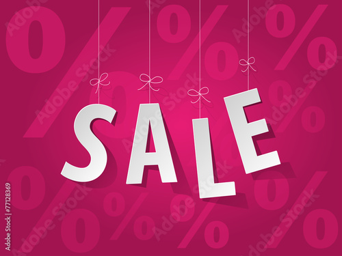 SALE paper letters on a pink background
