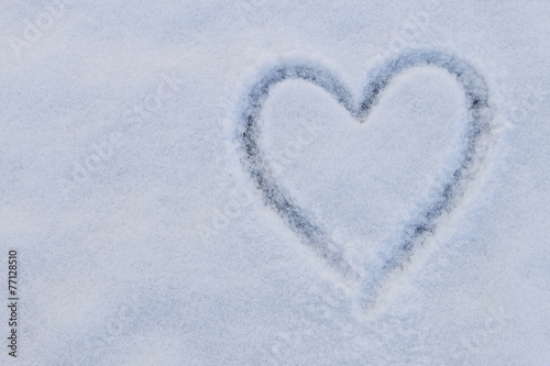 Heart shape on snow