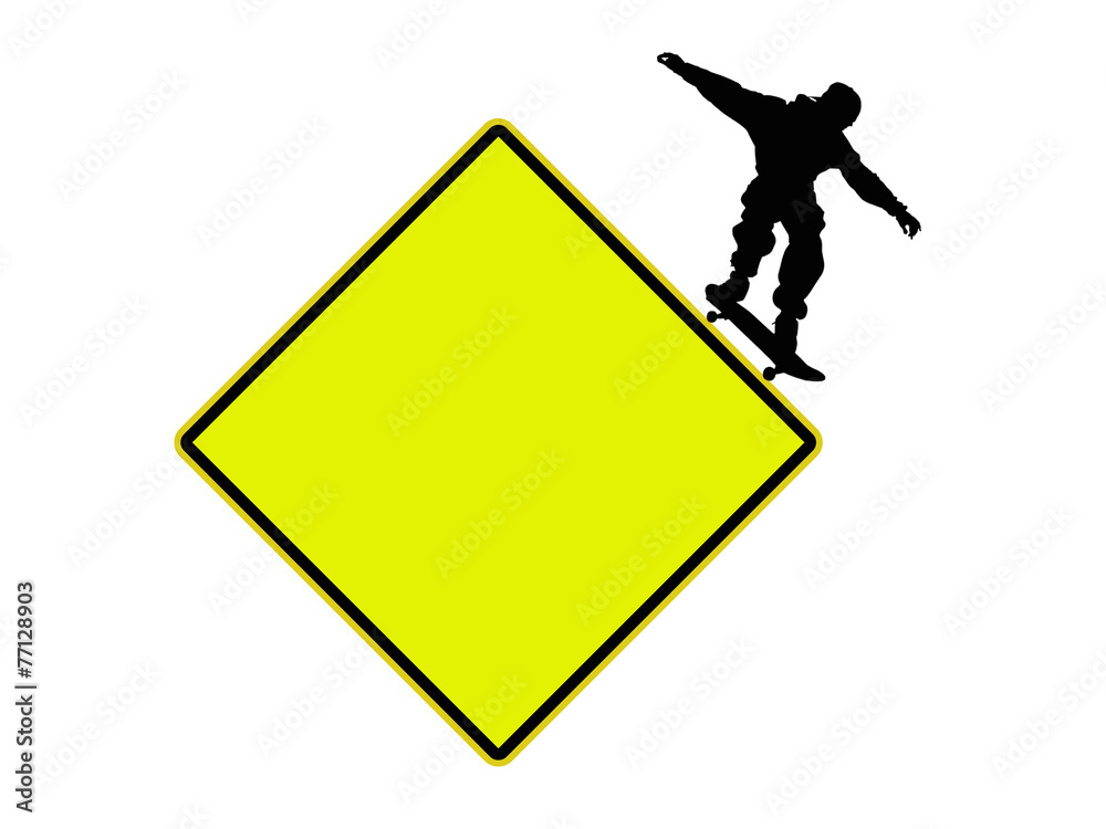 Segnale stradale USA con indicazione skateboard Segnale stradale USA con indicazione skateboard