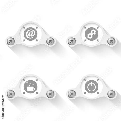 white abstract vector objects and icons