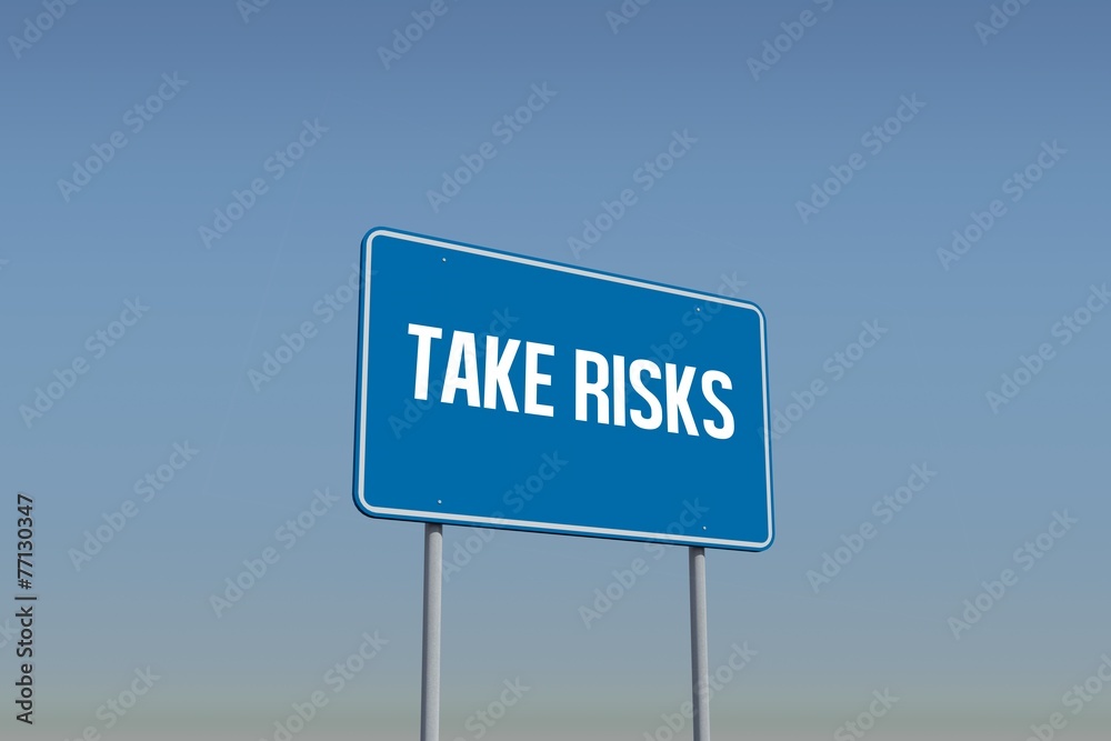 Obraz premium Take risks against blue sky