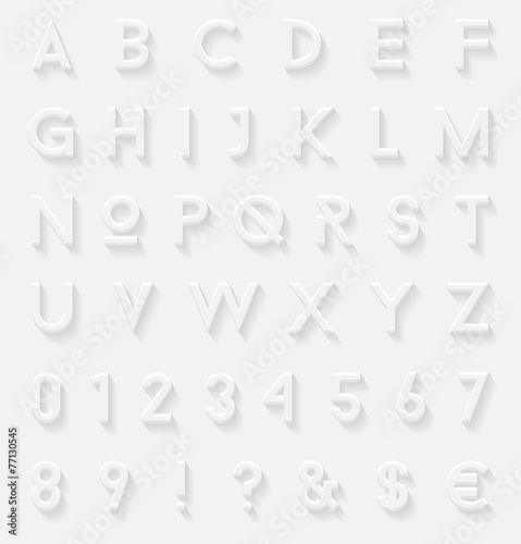 White 3d letters set