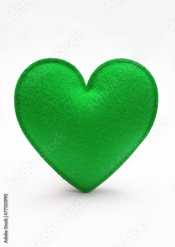 Green heart isolated on white background