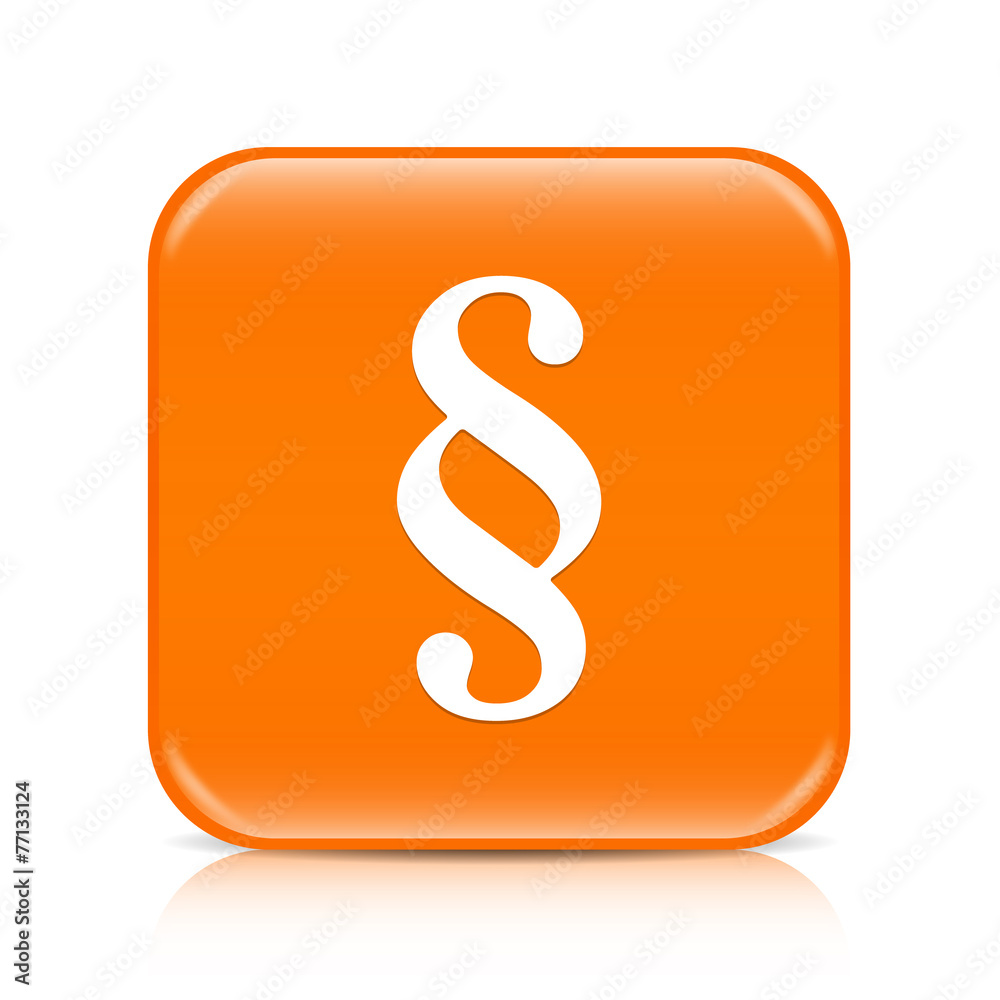 Orange paragraph button icon with reflection Orange paragraph button icon with reflection