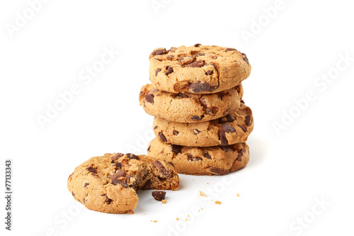 chocolate cookies on white