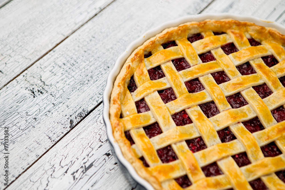 Homemade cherry pie