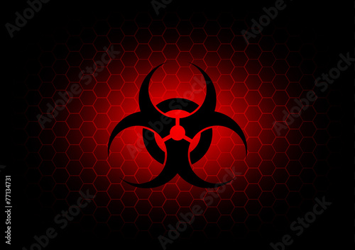 Abstract  biohazard symbol dark red background