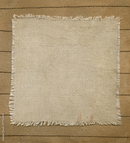 Textile label on background