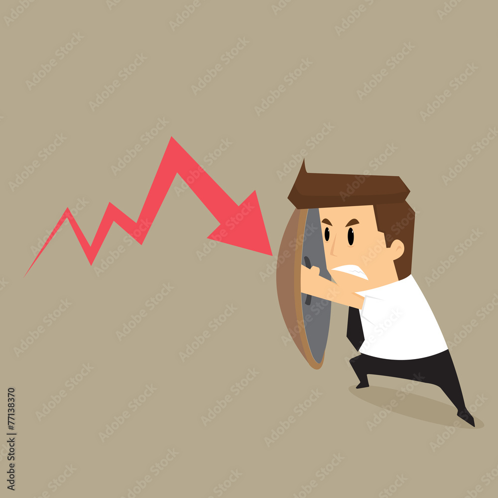 businessman hold shield prevent Arrows fall businessman hold shield prevent Arrows fall
