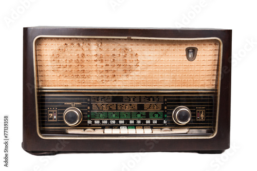 Old vintage radio on short waves