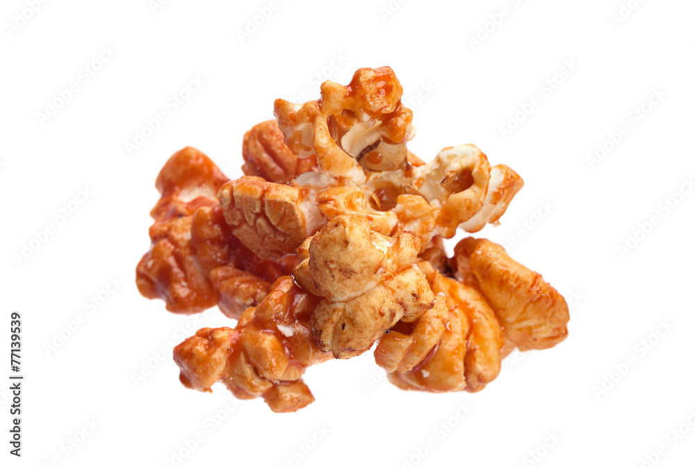 Popcorn in caramel isolated Popcorn in caramel isolated